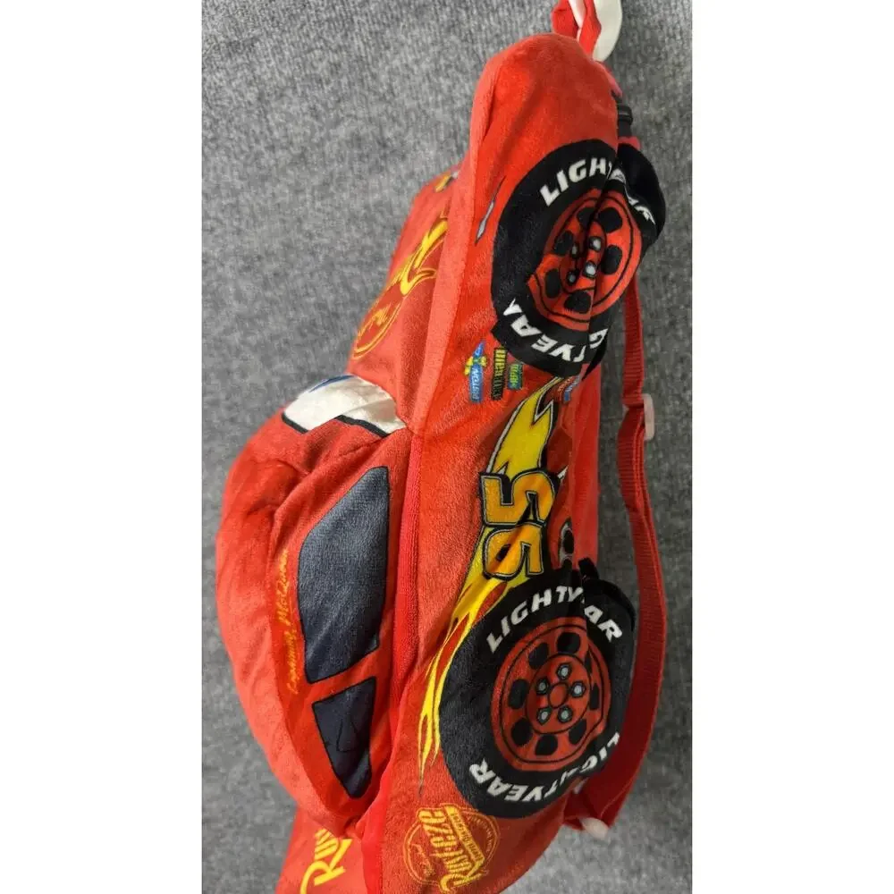 Disney Cars Lightning McQueen Red Plush 14in Backpack Boys Rust-eze 95 Kids Bag